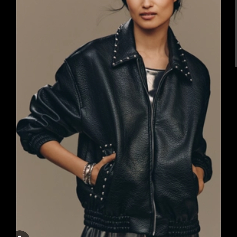 Studded Black Leather Jacket